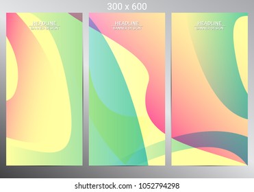 Set of three vertical banners. Modern infographic design. Vector illustration