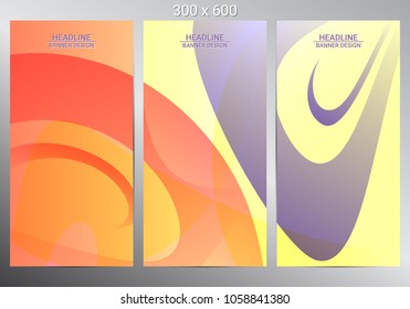 Set of three vertical banners. Modern infographic design. Vector illustration