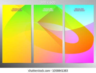 Set of three vertical banners. Modern infographic design. Vector illustration