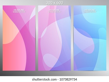 Set of three vertical banners. Modern infographic design. Vector illustration