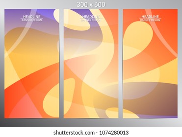 Set of three vertical banners. Modern infographic design. Vector illustration