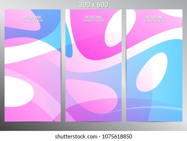 Set of three vertical banners. Modern infographic design. Vector illustration