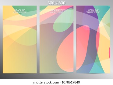 Set of three vertical banners. Modern infographic design. Vector illustration