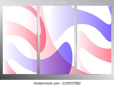 Set of three vertical banners. Modern infographic design. Vector illustration
