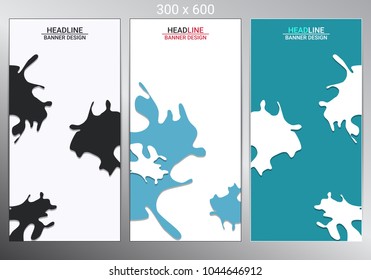 Set of three vertical banners with place for text. Infographic design. Vector illustration