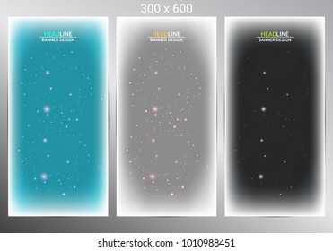 Set of three vertical banners. Vector illustration