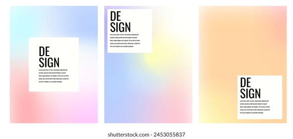 Set of three vibrant gradient vector backgrounds with smooth transitions. Ideal for brochures, banners, branding, posters, social media, web, and print.