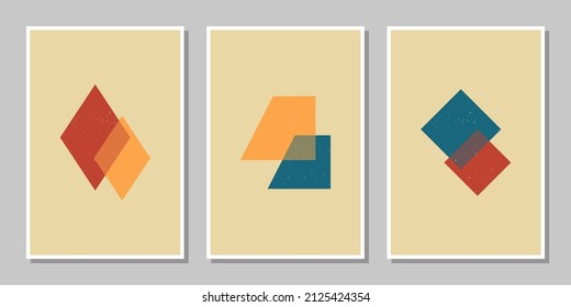 Set of three vintage geometric shapes wall decoration