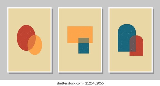 Set of three vintage geometric shapes wall decoration