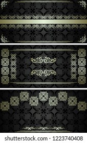Set of three vintage invitations. Luxury design          