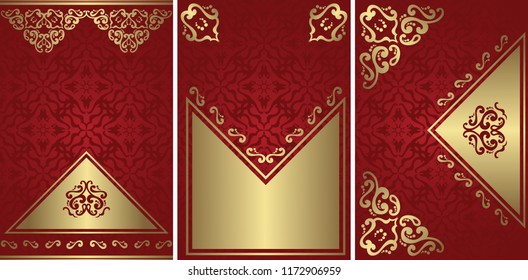 Set of three vintage stylish invitations. Can be used for your design    