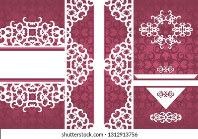 Set of three vintage stylish invitations. Floral decoration with Romantic Design           