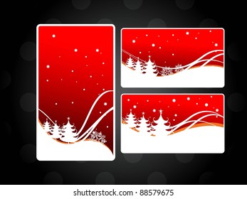 a set of three website header & banners on circle background