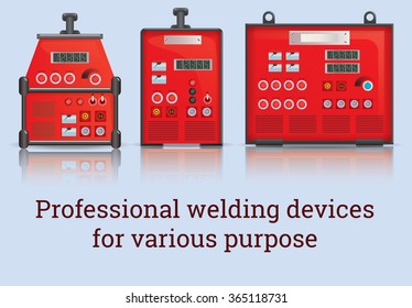 Set of three welding machines / Three professional welders for different purposes