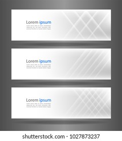 Set three white abstract modern banner texture. Vector banner background for web banner design.Vector illustration