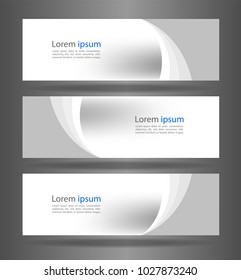 Set three white abstract modern banner texture. Vector banner background for web banner design.Vector illustration