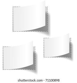 Set of three white blank tags. Vector eps10 illustration