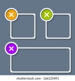 set of three white frame for any text with ban mark
