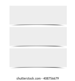 Set of three white paper banners, infographics element, vector EPS10