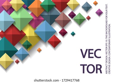 Un conjunto de diamantes tridimensionales. Composición abstracta hecha de cubos 3D. El diseño de la decoración.
Vector de material.