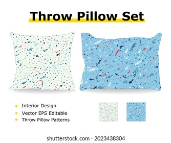 set of throw pillow isolated