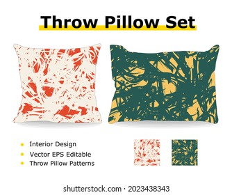 set of throw pillow isolated