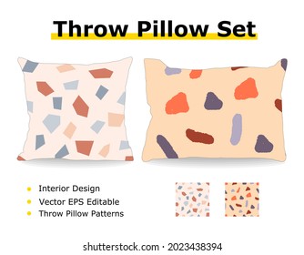 set of throw pillow isolated