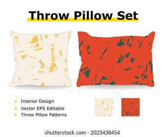 set of throw pillow isolated