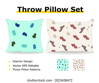 set of throw pillow isolated