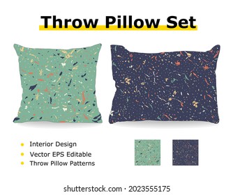 set of throw pillow isolated