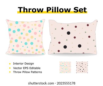 set of throw pillow isolated