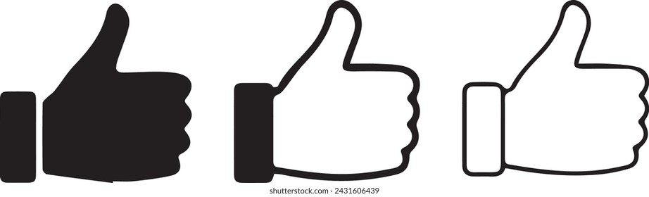 Set thumb up icon, i like it, Yes, good sign – stock vector