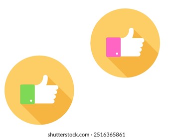 Set thumb up icon vector. Finger up symbol. I like sign isolated on white background - vector illustration