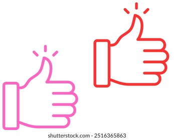 Set thumb up icon vector. Finger up symbol. I like sign isolated on white background - vector illustration