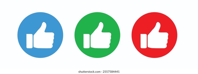 Set thumb up icon vector. i like it, Yes, good sign. Finger up symbol. I like sign isolated on white background. vector eps 10