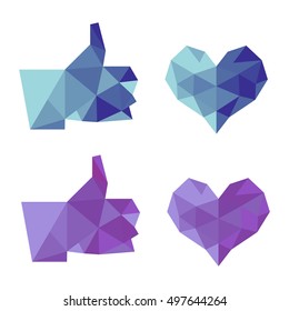 Set of thumb up icons