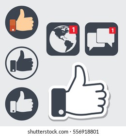 Set of thumb up icons, like facebook style 