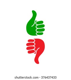 set of thumb up icons, vector illustration