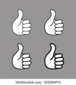 Set of thumb up icons, vector logo