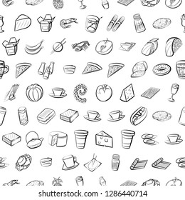 Set of thumbnails. Background for printing, design, web. Usable as icons. Seamless. Monochrome binary, black and white.