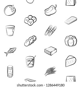Set of thumbnails. Background for printing, design, web. Usable as icons. Seamless. Monochrome binary, black and white.