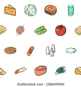 Set of thumbnails. Background for printing, design, web. Usable as icons. Seamless. Colored.