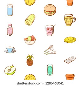 Set of thumbnails. Background for printing, design, web. Usable as icons. Seamless. Colored.