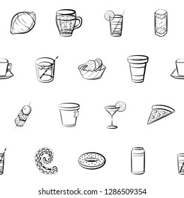 Set of thumbnails. Background for printing, design, web. Usable as icons. Seamless. Monochrome binary, black and white.