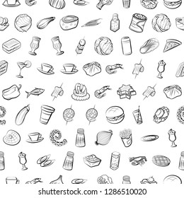 Set of thumbnails. Background for printing, design, web. Usable as icons. Seamless. Monochrome binary, black and white.