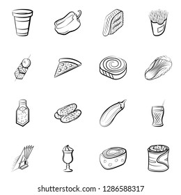 Set of thumbnails. Background for printing, design, web. Usable as icons. Monochrome binary, black and white.