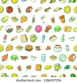 Set of thumbnails. Background for printing, design, web. Usable as icons. Seamless. Colored.