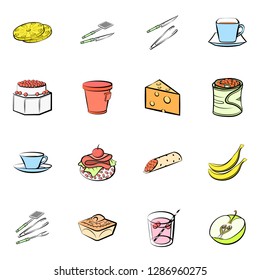 Set of thumbnails. Background for printing, design, web. Usable as icons. Colored.