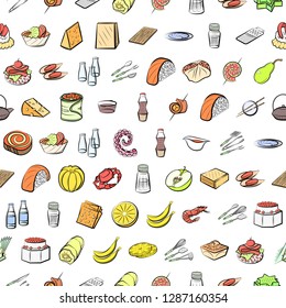 Set of thumbnails. Background for printing, design, web. Usable as icons. Seamless. Colored.