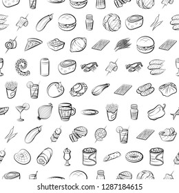 Set of thumbnails. Background for printing, design, web. Usable as icons. Seamless. Monochrome binary, black and white.